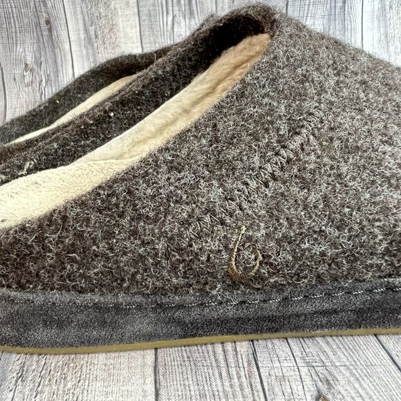 Olukai Hamani Hulu Mule Slippers Warm Slip-On Men\'s 9 Real Sheep Fur Wool Gray main image 8